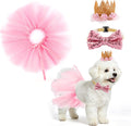 BINGPET Cat Tutu Princess Costume, Small Dog Wedding Dress, Crown Outfit