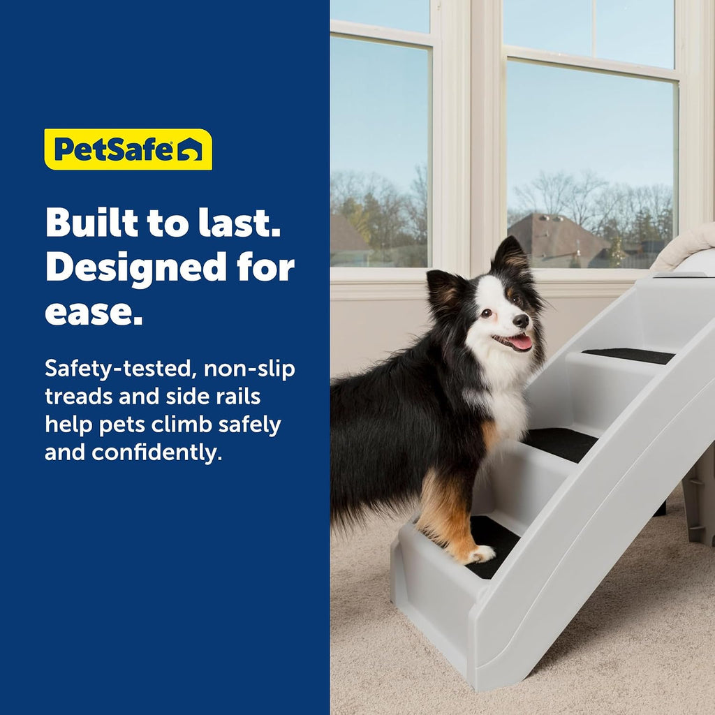 PetSafe CozyUp Folding Dog Stairs, 20 in Tall, Gray