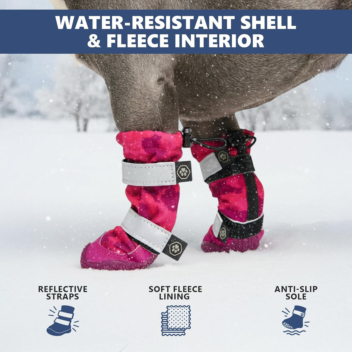 Spark Paws Dog Winter Boots, Waterproof Snow Booties, Small Large Dogs