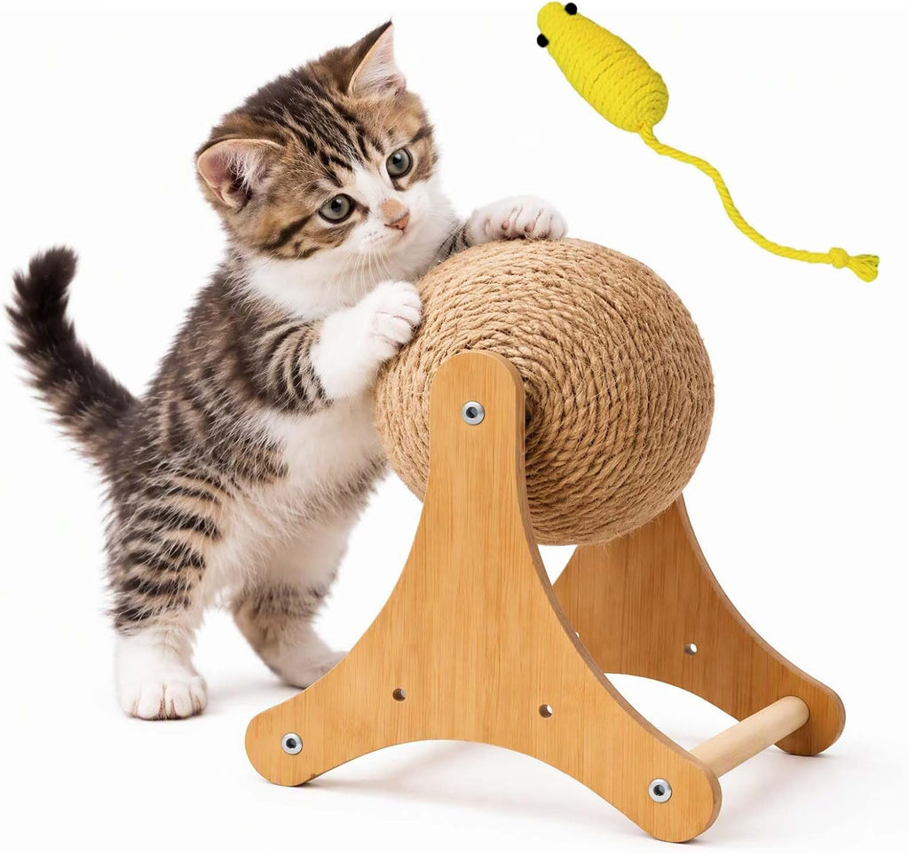 2027 Upgraded Cat Scratching Ball on Stand, Sisal Cat Scratcher Ball，A-M