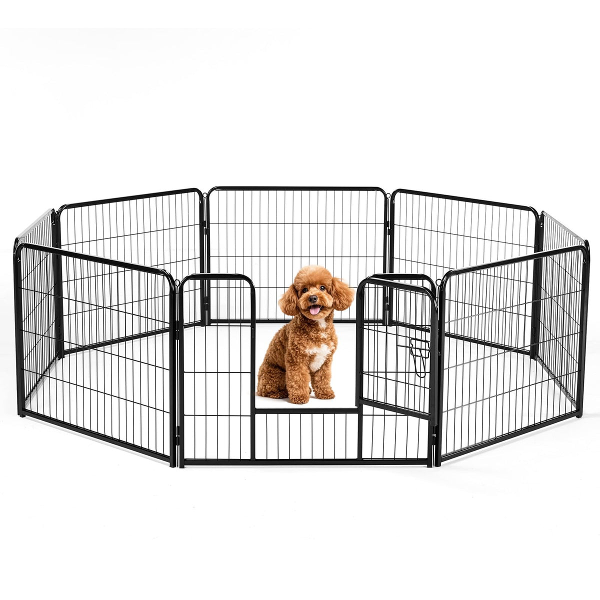 DUMOS Dog Playpen 24 Inch 8 Panels Indoor Outdoor Metal Pet Fence