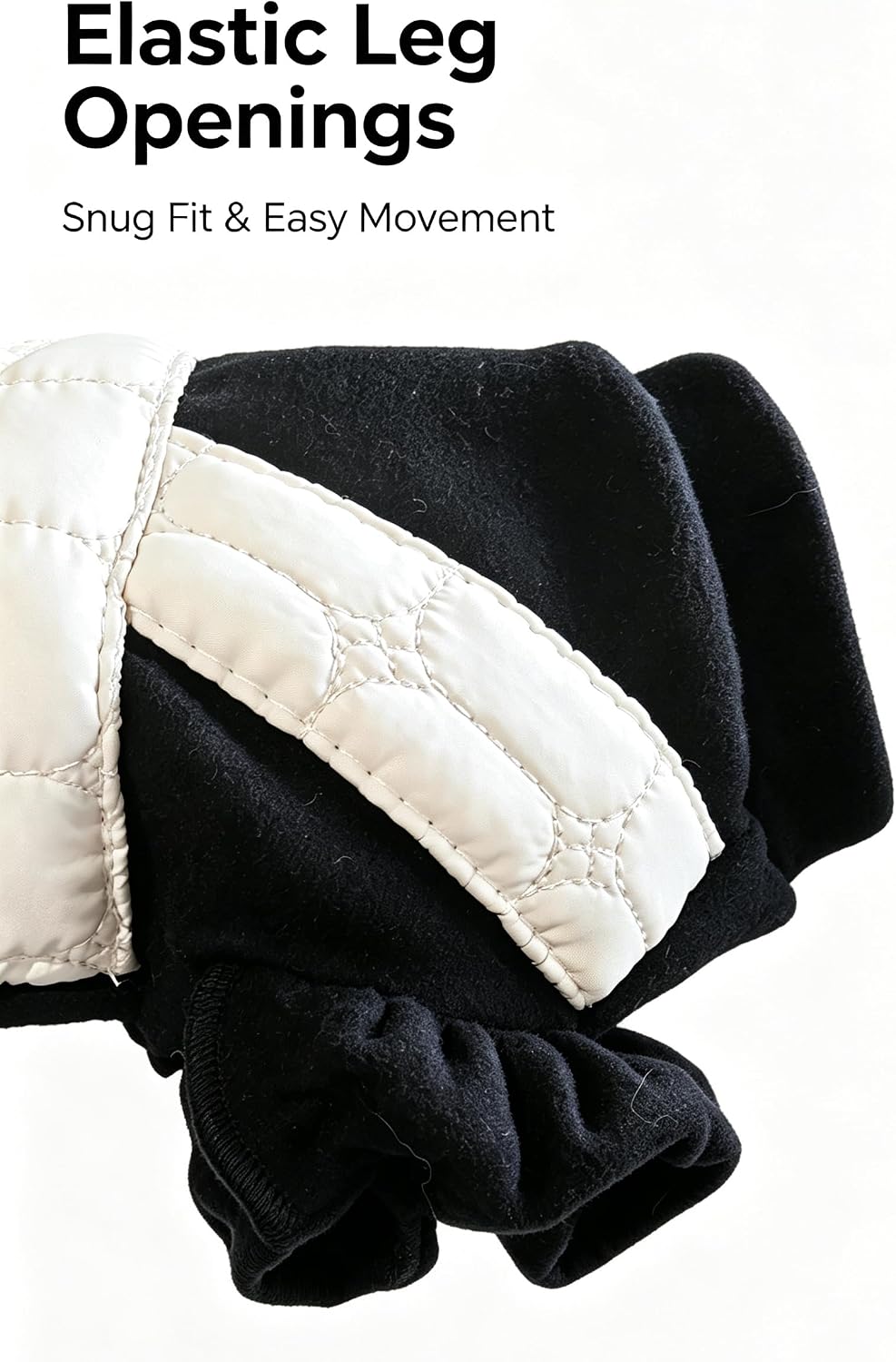 Nuanxin Small Dog Quilted Puffer Vest Dress Faux Two-Piece、Beige、X-Small