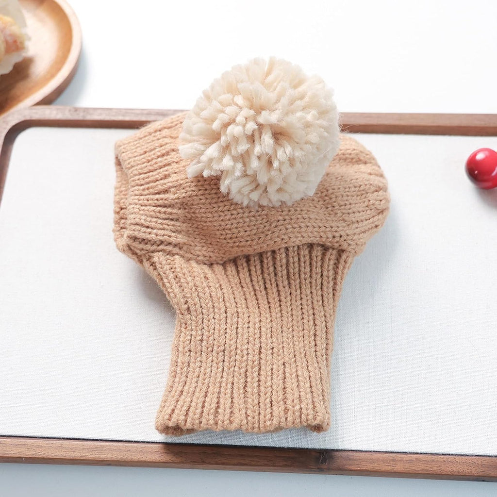 Pet Hat with Integrated Neck Cover for Small Dog, Coffee S