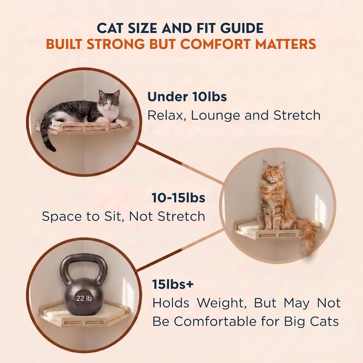 INICIO Cat Wall Shelves and Steps, 4-Piece Wooden Cat Wall Furniture Set