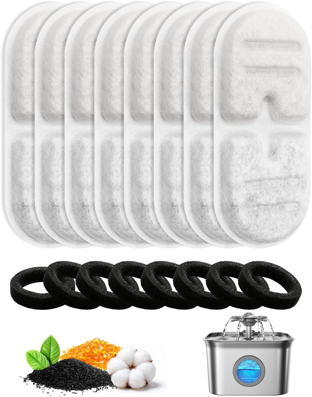 6+6-Pack Cat Water Fountain Filter Compatible with FEELNEEDY FN-W22/FN-W22X