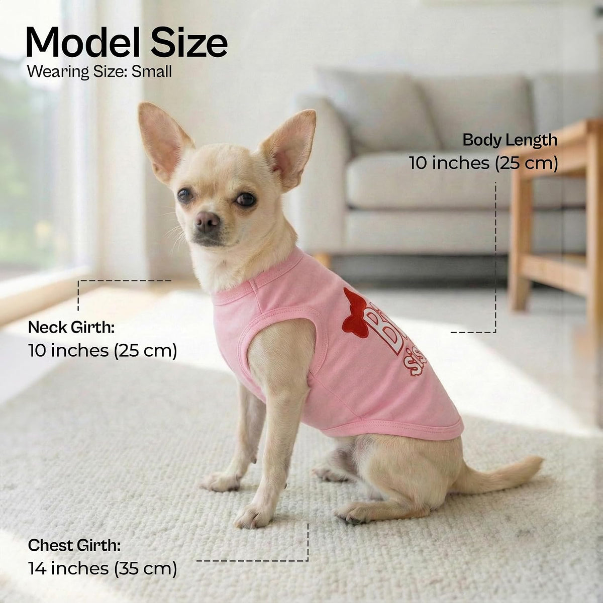 Parisian Pet Dog Shirt – 100% Cotton Shirts for Small Dogs – Pink Sleeveless Puppy Clothes – Lightweight and Breathable 