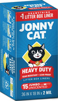 Jonny Cat Litter Box Liners Heavy Duty, Tear & Leak Resistant Jumbo 15ct