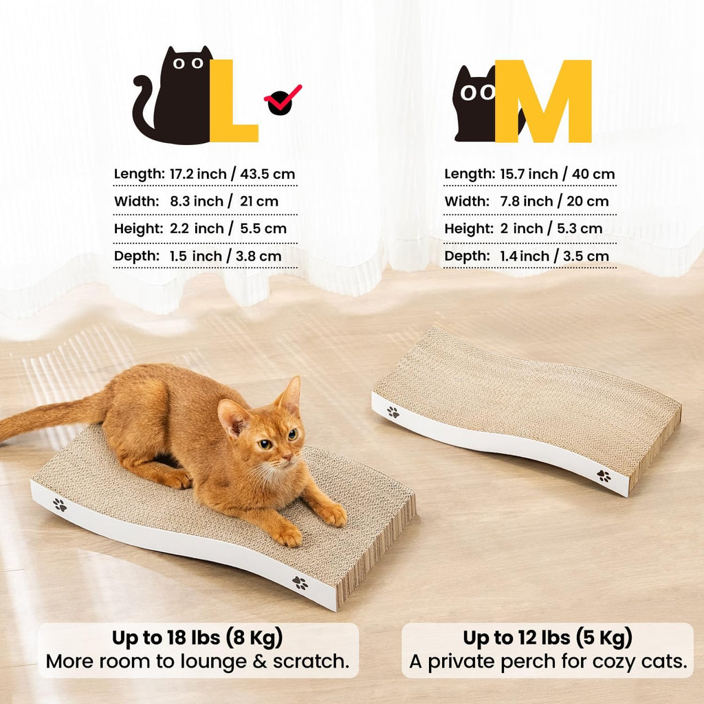 Cat Scratcher, Durable Scratch Pad, Corrugated Cardboard Scratching Board for Indoor Cats, Heavy Duty, Double-Sided Usab