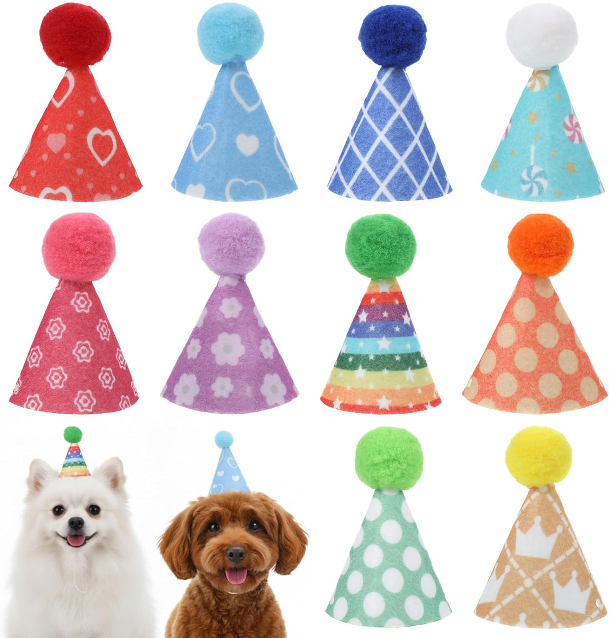 10pcs Colorful Mini Party Hats, Cute Party Hats for Stuffed Animals