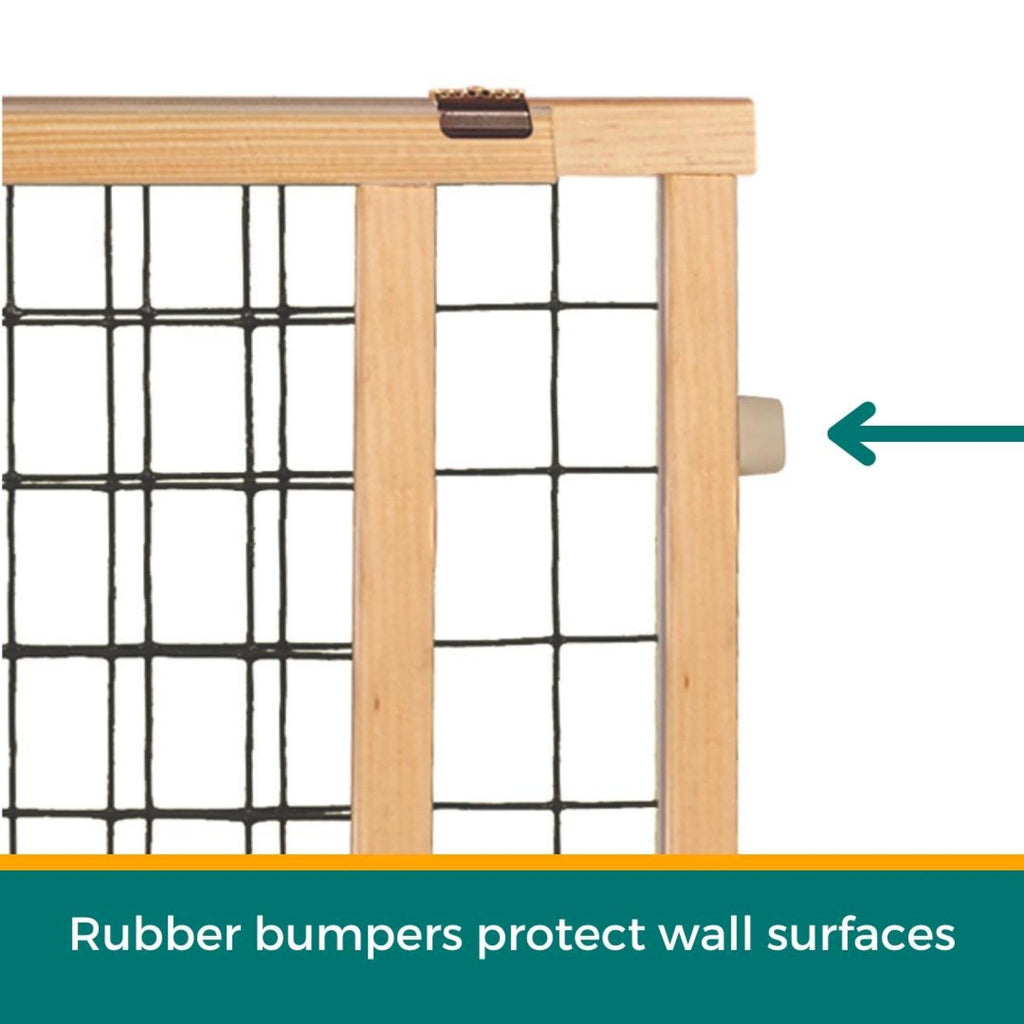 MYPET Wire Mesh Dog Gate: 29.5"-50" Wide, Pressure Mounted with No Tools; Expandable, Durable Pet Gates for Doors and Hallways, 31" Tall, Made with Sustainable Hardwood