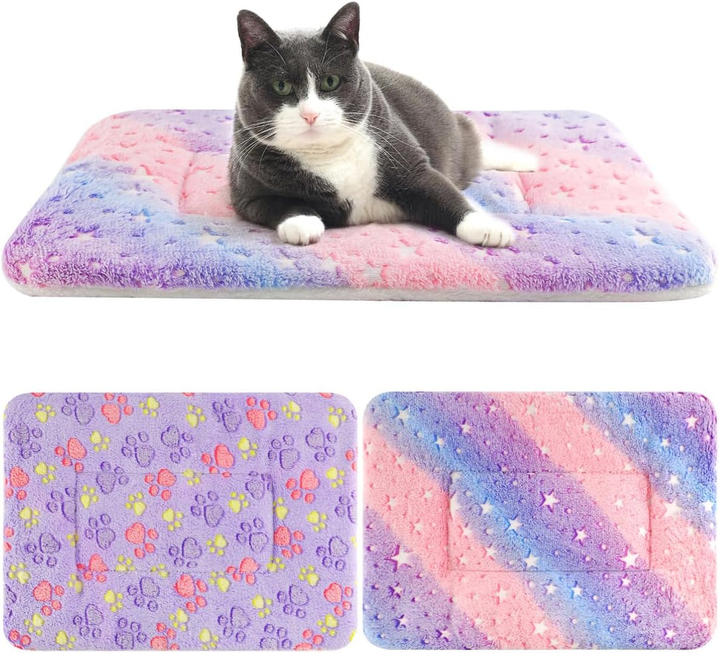 2 Pack Cat Blanket for Indoor Cat, Warm Calming Kitten Beds