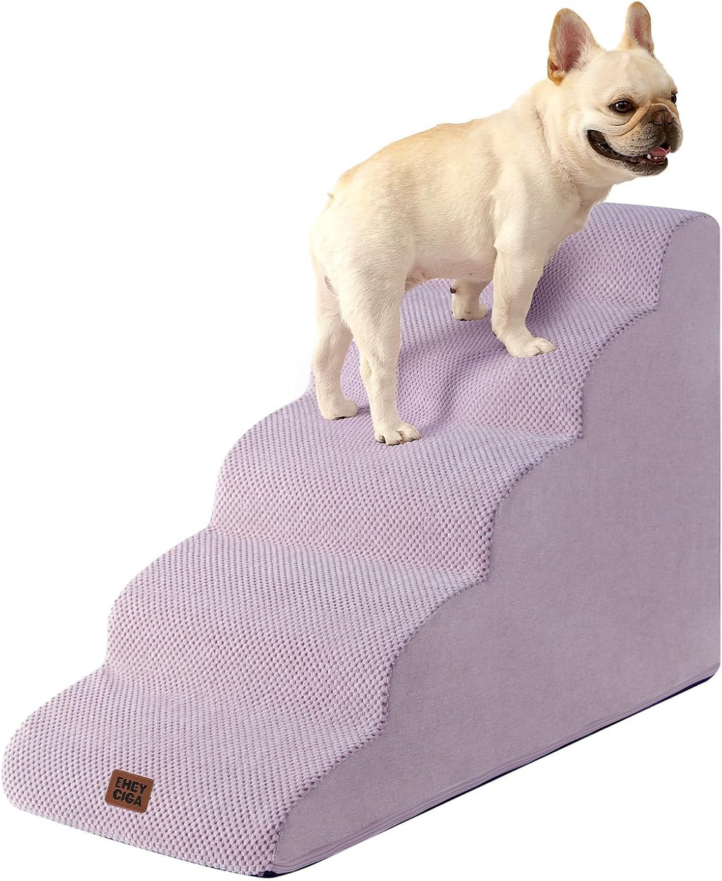 EHEYCIGA Extra Wide Dog Stairs for Large Dogs, 24.4"H Pet Step, Beige
