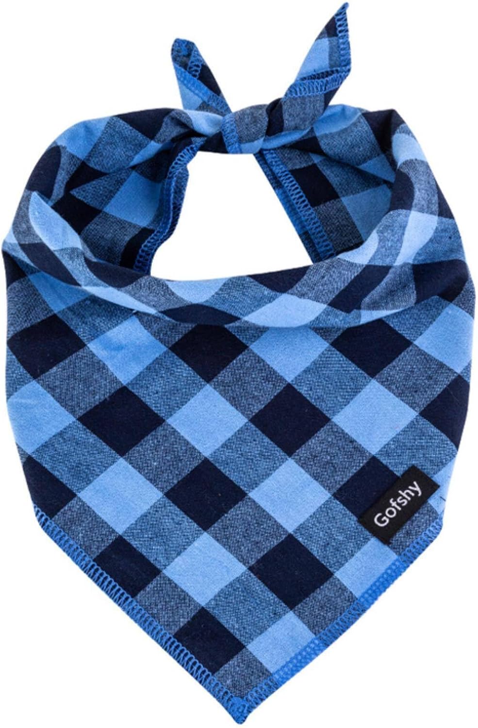 Christmas Dog Bandana XLarge Cotton, Red Black Buffalo Plaid Scarf