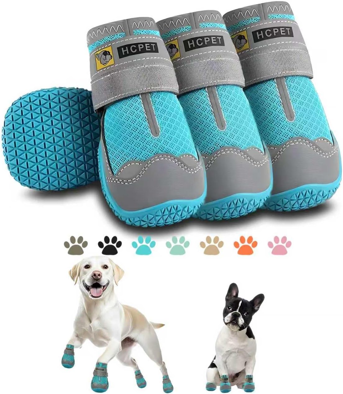 Dog Shoes for Dogs, Dog Booties for Dogs, Anti-Slip Dog Boots & Paw Protectors for Hot Pavement Winter Snow Hiking with 