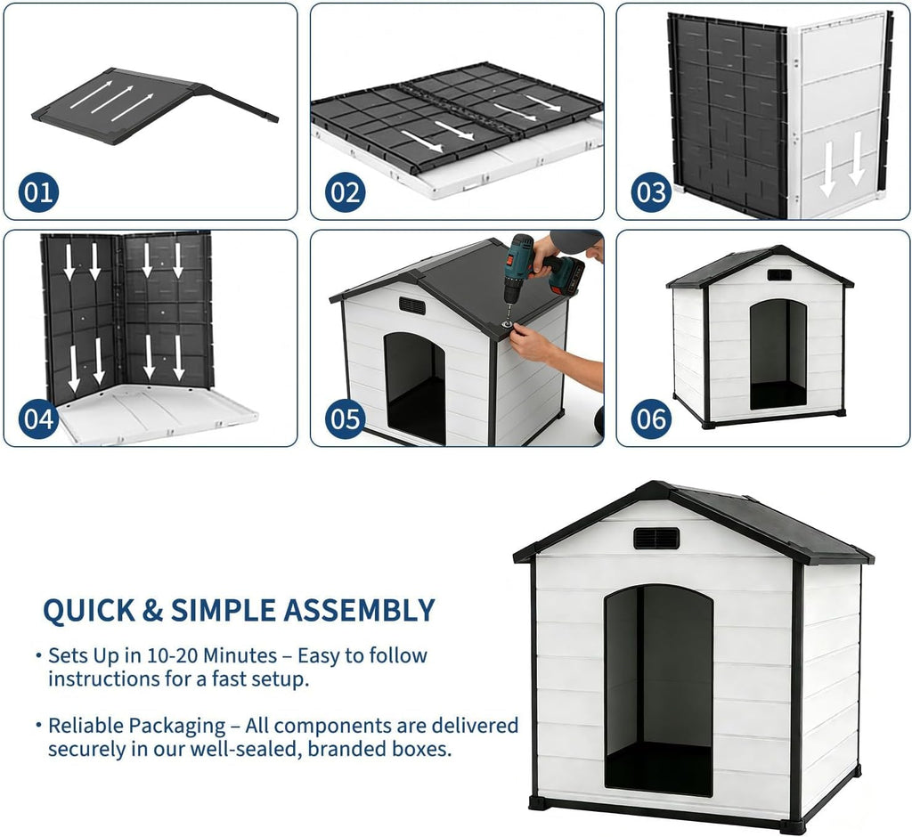 Extra Large Waterproof Dog House for Indoor & Outdoor Use