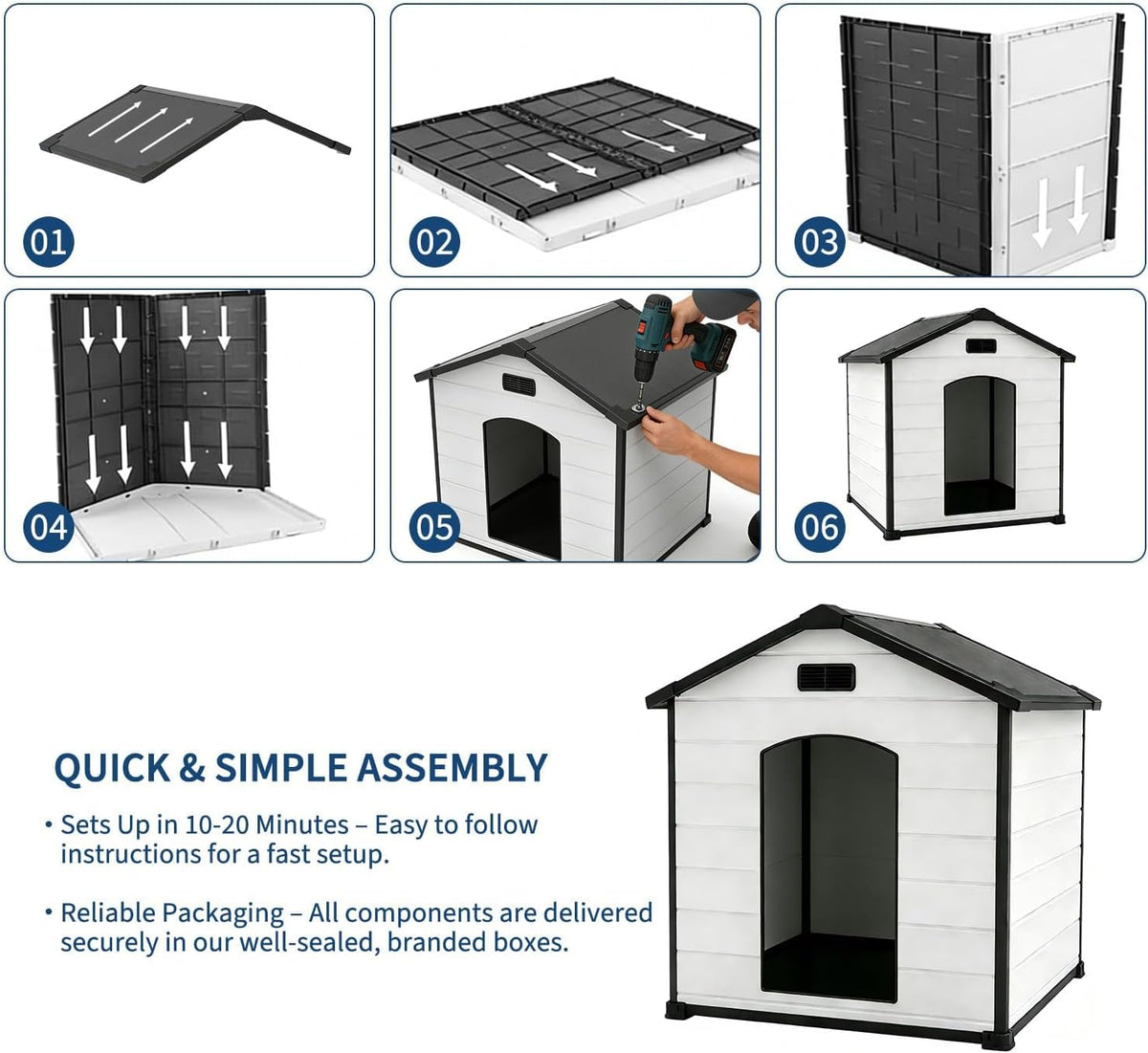 Extra Large Waterproof Dog House for Indoor & Outdoor Use