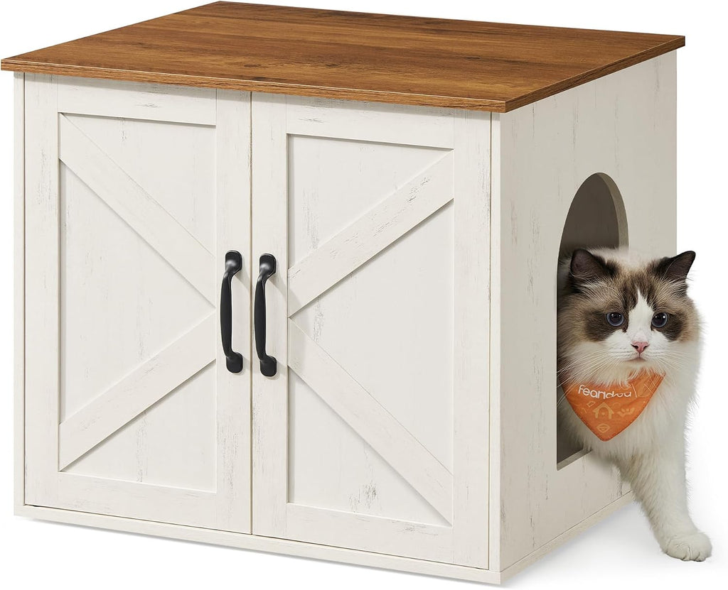 FEANDREA Cat Litter Box Enclosure, Indoor Pet House End Table