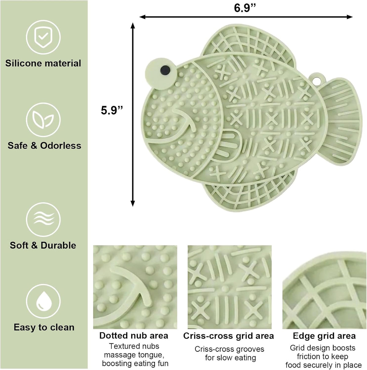 Cat Slow Feeder Fish Lick Mat with Suction Cup for Anxiety Relief