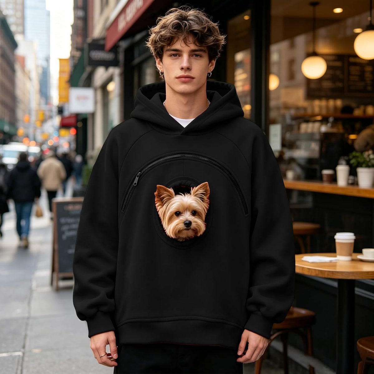 Pet Pouch Hoodie for Small Dogs Men Cats Animal Holder Sweatshirts
