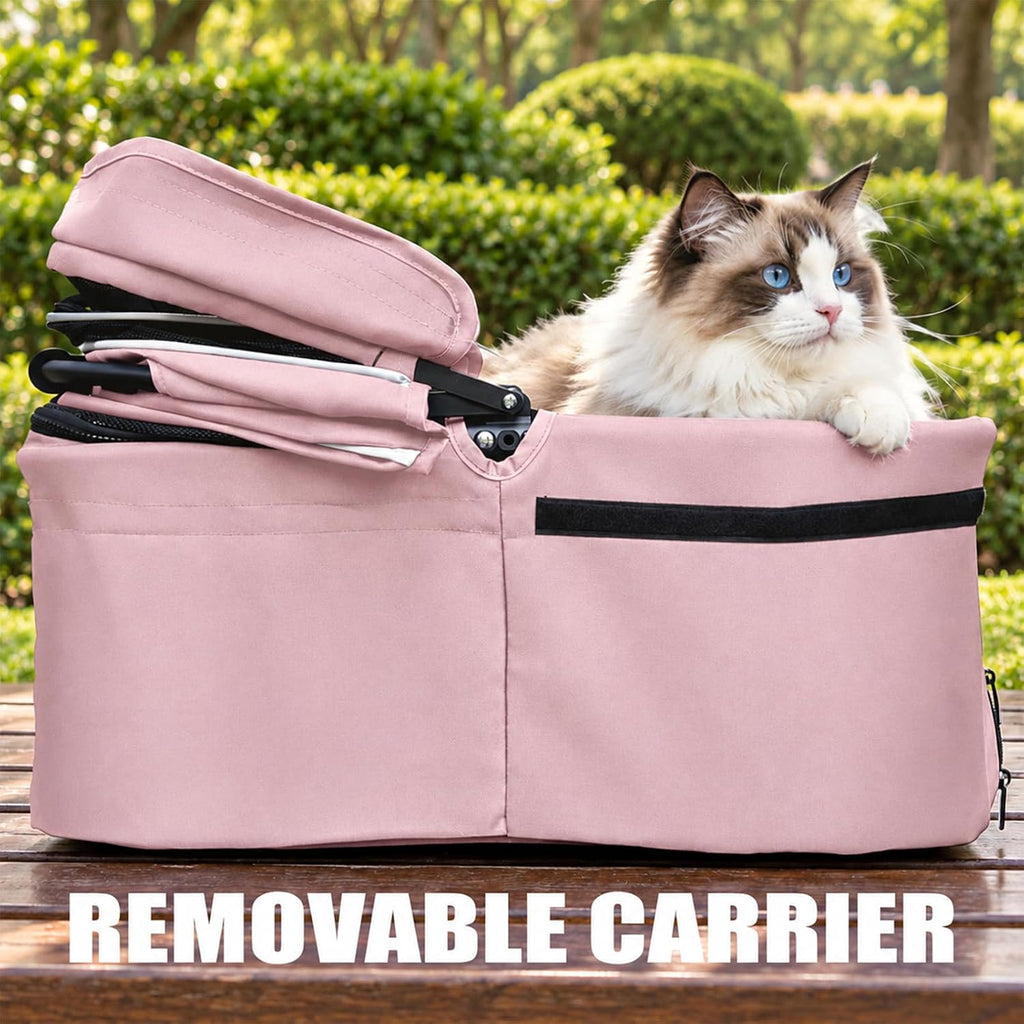 MOCALILI 3-in-1 Pet Stroller for Cats & Dogs, Detachable, 33 lbs Capacity