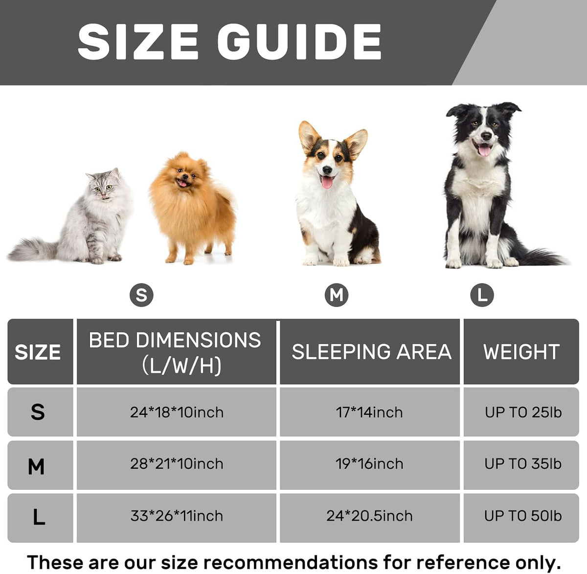 Hollypet Small Dog Large Cat Bed Puppy Couch Beds for Pets up to 25 lbs