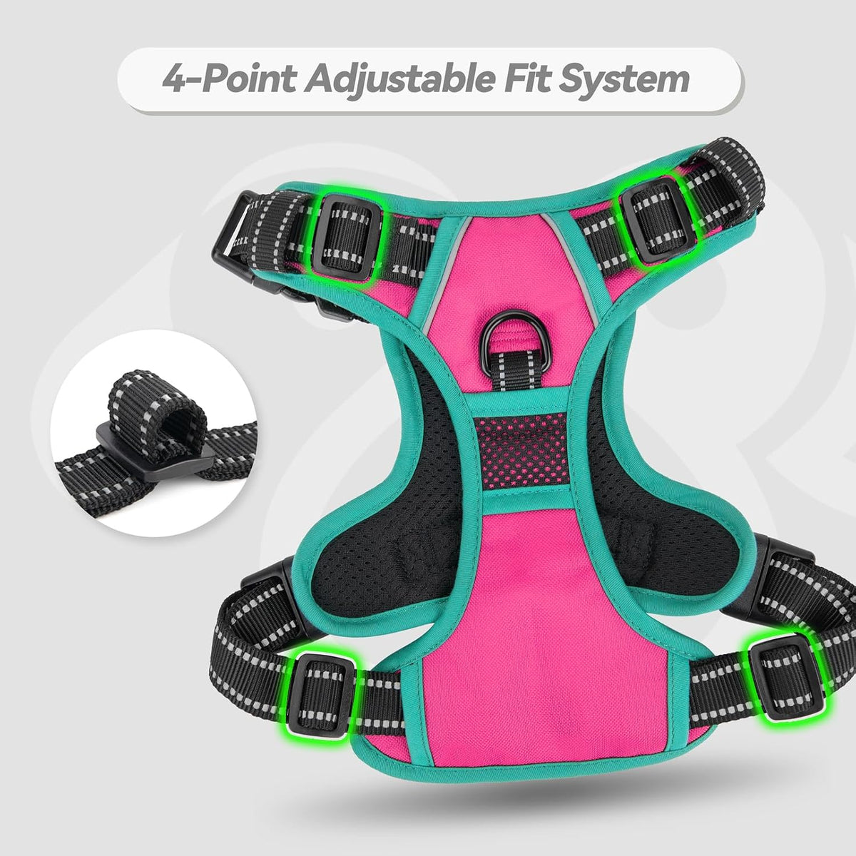 PHOEPET Upgraded No Pull Dog Harness, Reflective Adjustable Vest