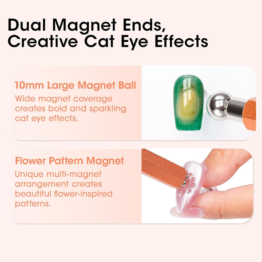 GELLEN Double-Ended Cat Eye Magnet Stick, Flower Magnet for Gel Polish