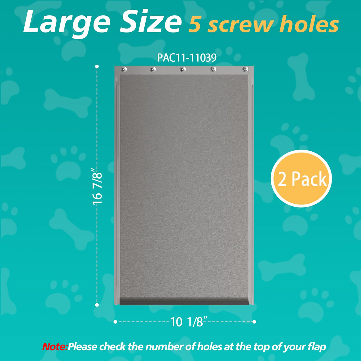 MOLYLY 2-Pack Large Dog Door Replacement Flaps with Screws