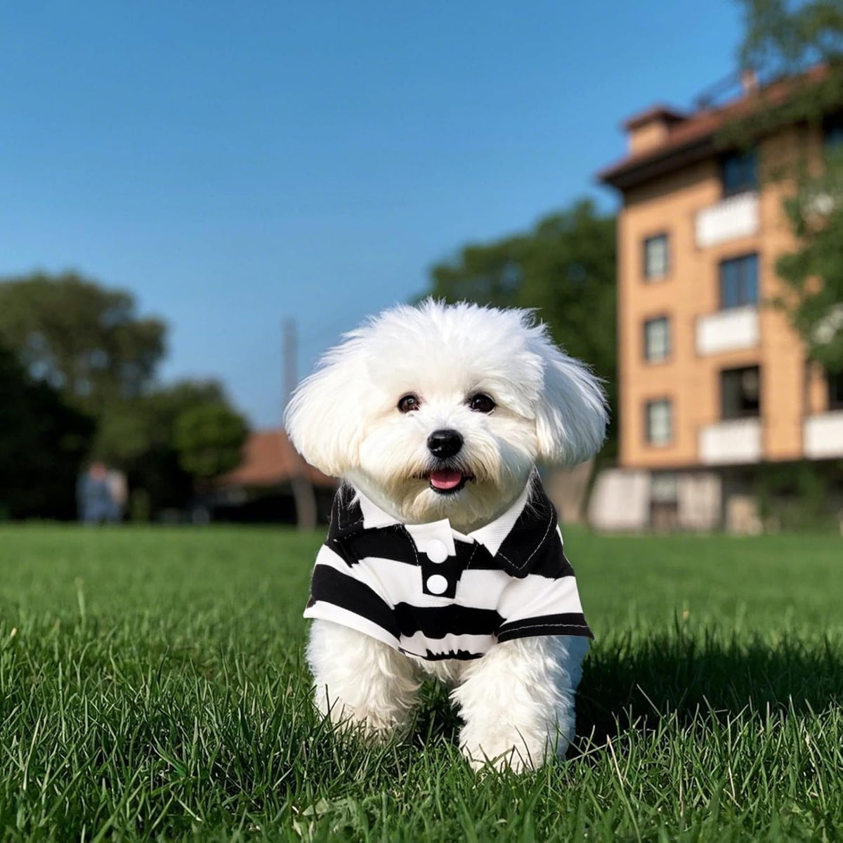 Pistha Dog Shirt Polo Shirt Striped Puppy Clothes for Boy Girl Pets