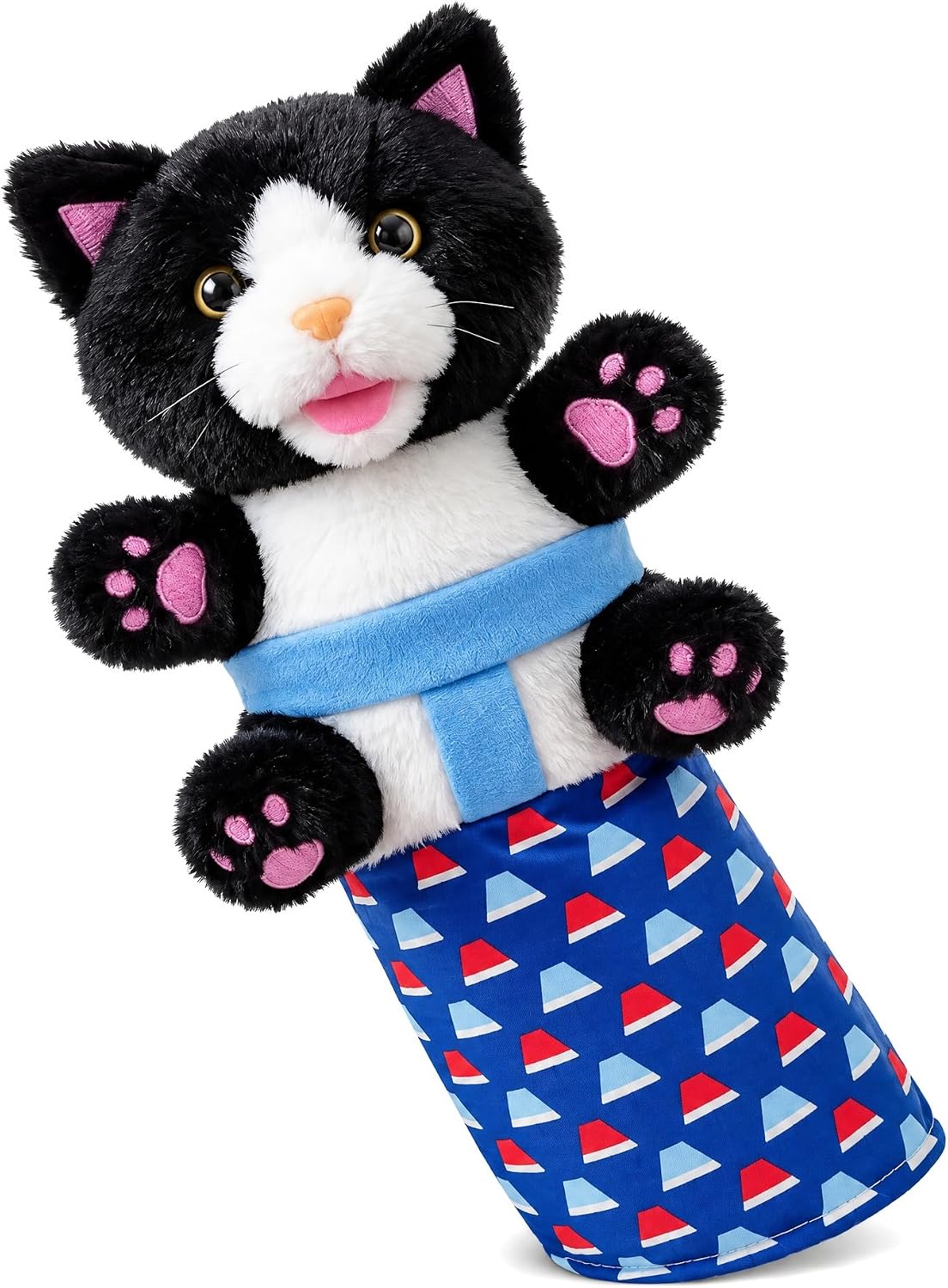 Cat Wrestling Glove, Bite-Resistant Plush Cat Hand Puppet with Protective Forearm Sleeve, Interactive Cat Toy for Bored 