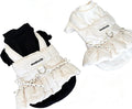 Nuanxin Small Dog Quilted Puffer Vest Dress Faux Two-Piece、Beige、X-Small