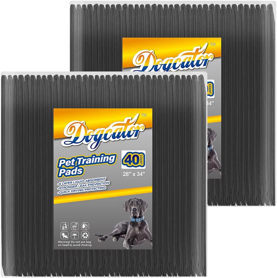 Dogcator Charcoal Dog Pee Pads Extra Large 28“x34”, Puppy Pads XL 30 Count