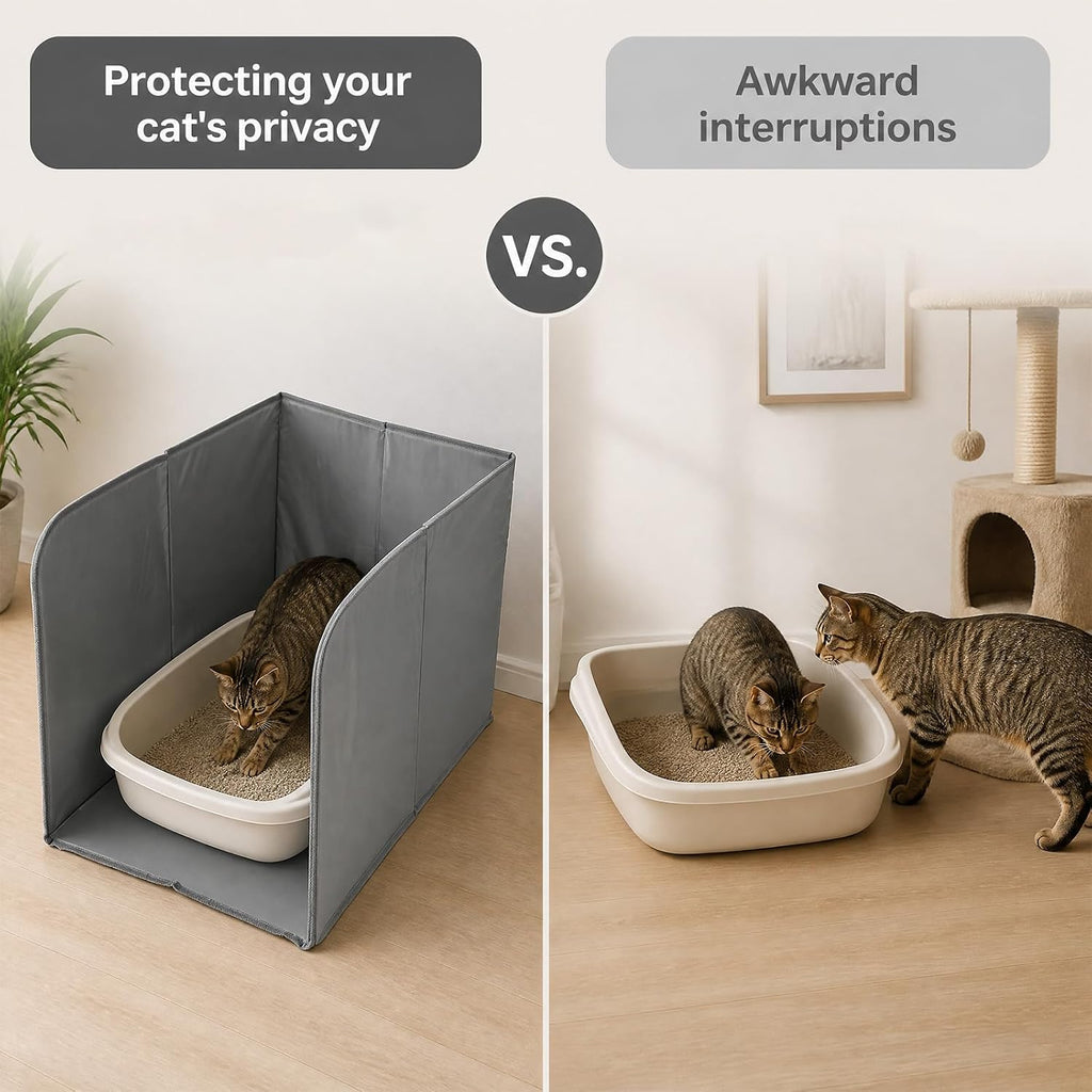 NQEUEPN Waterproof Cat Litter Box Enclosure, High Sided Litter Box Shield