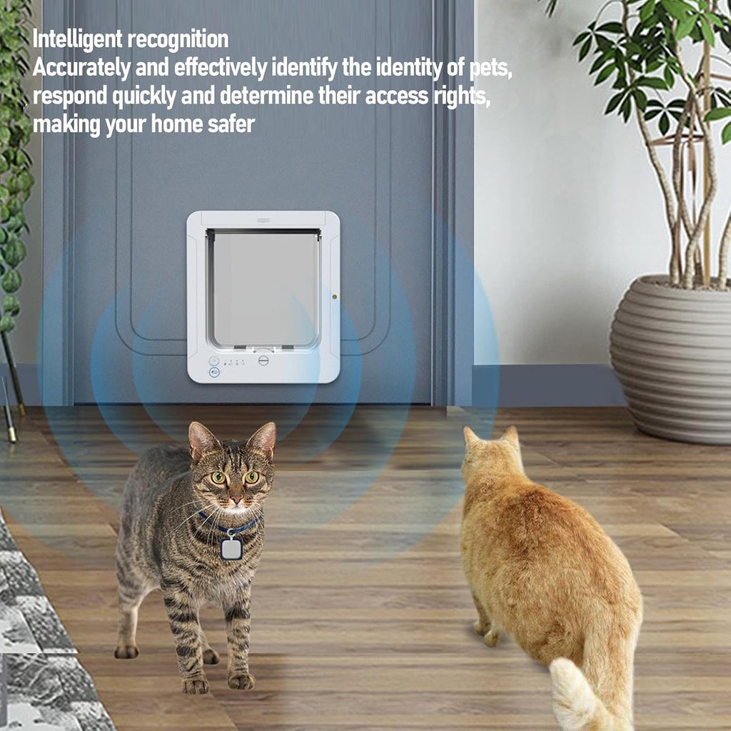 Collar Activated Smart Cat Door 4-Way Control Flap