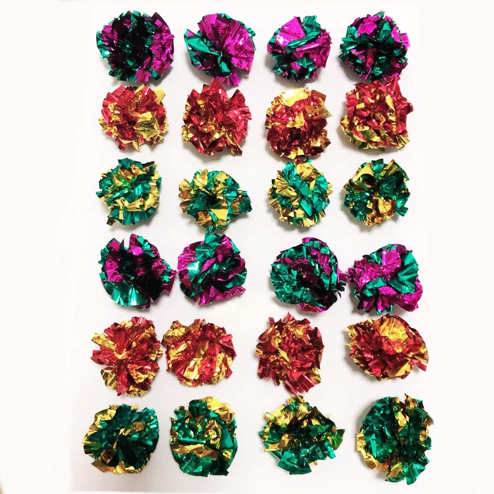 Original Mylar Crinkle Balls Cat Toys - 12 Pack