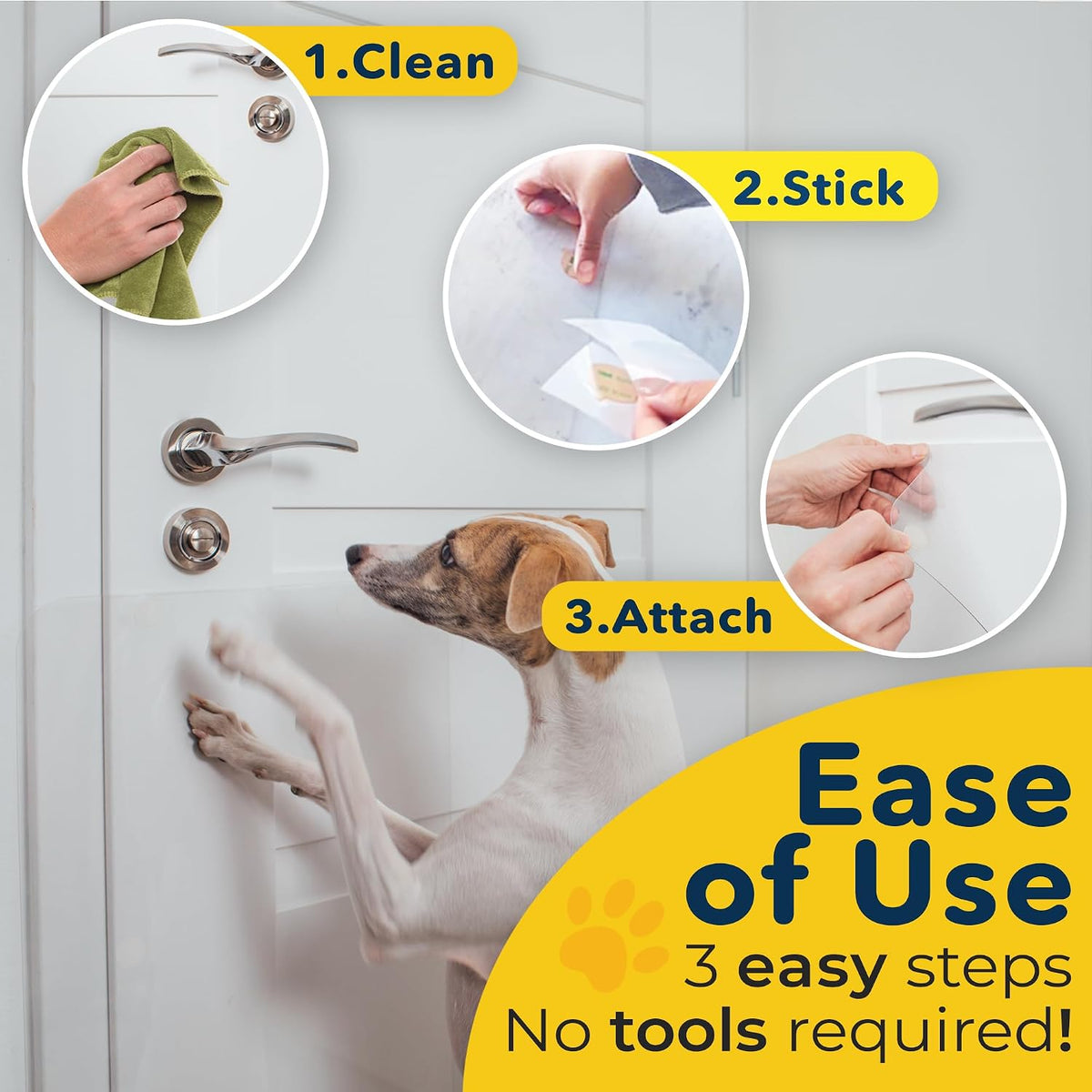 PROTECTO Door Protector from Dog Scratching, 35.5x24 - Door Scratch Guard