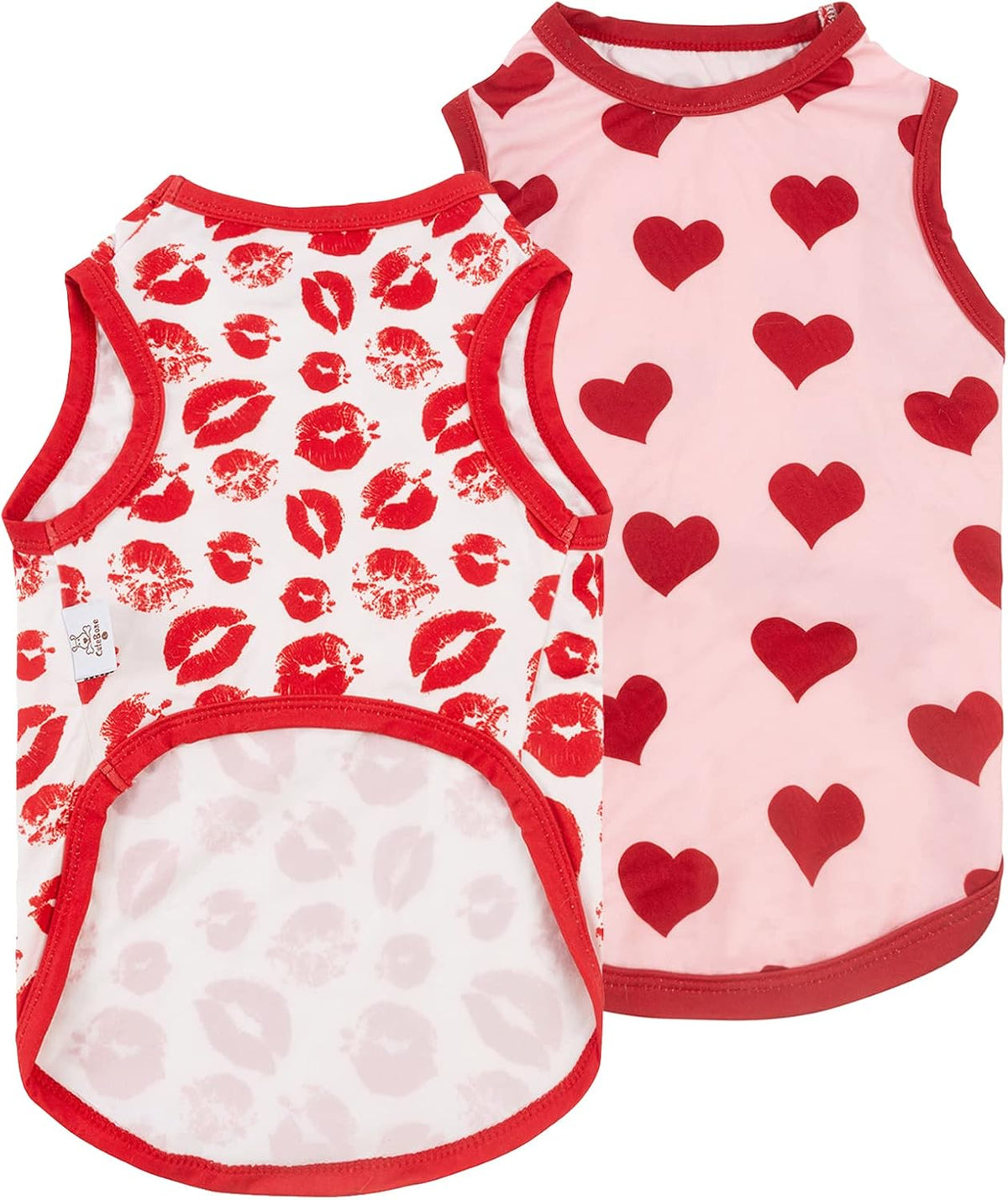 CuteBone Halloween Dog Shirts 2-Pack Soft Pet Clothes Breathable Summer Vest for Small Puppy and Stretchy Cat Apparel