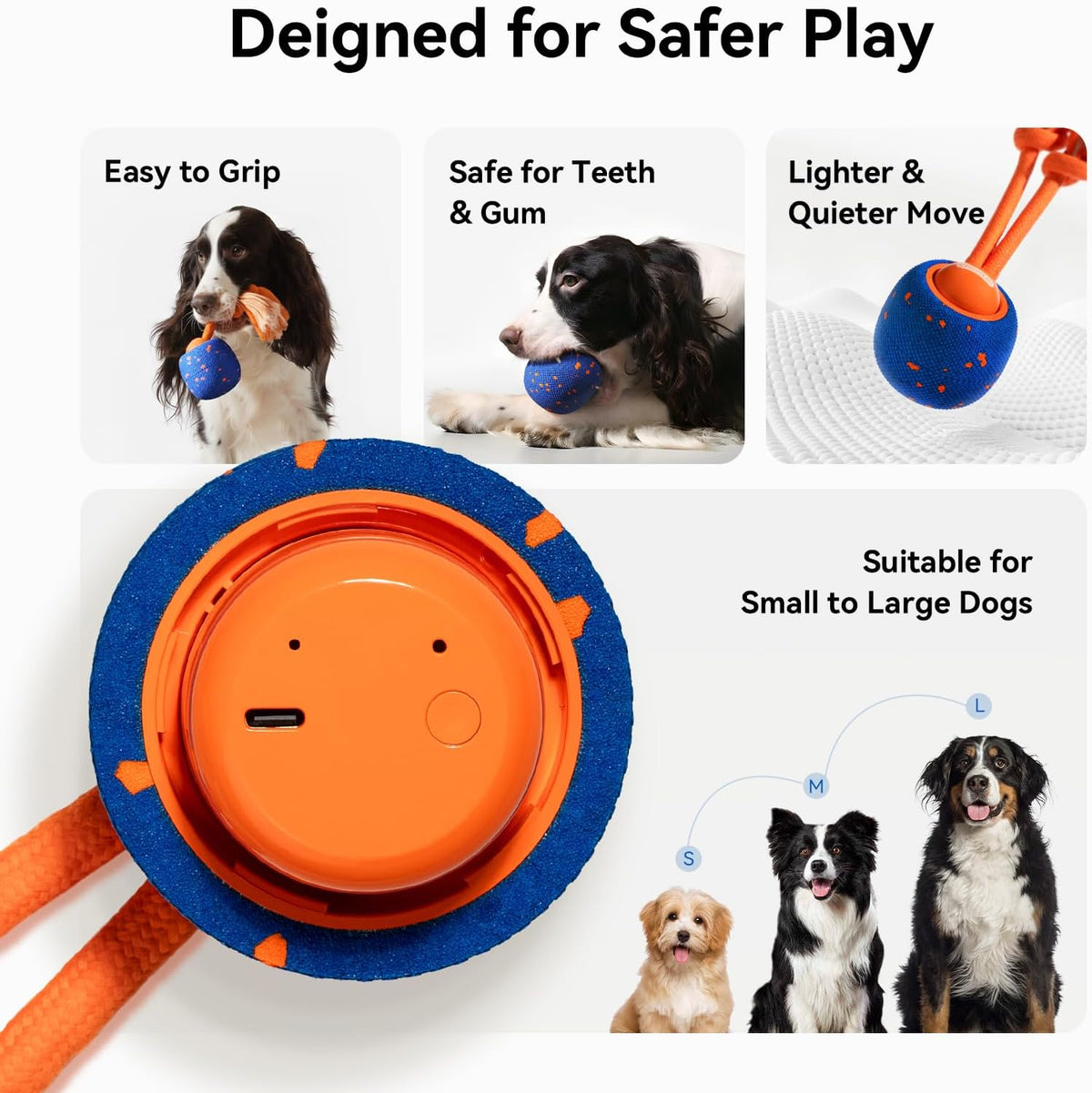 Cheerble Smart Interactive Dog Toy, Wicked Ball Rolly, Automatic Moving, Bouncing, Rotating, E-TPU Material, Active Roll