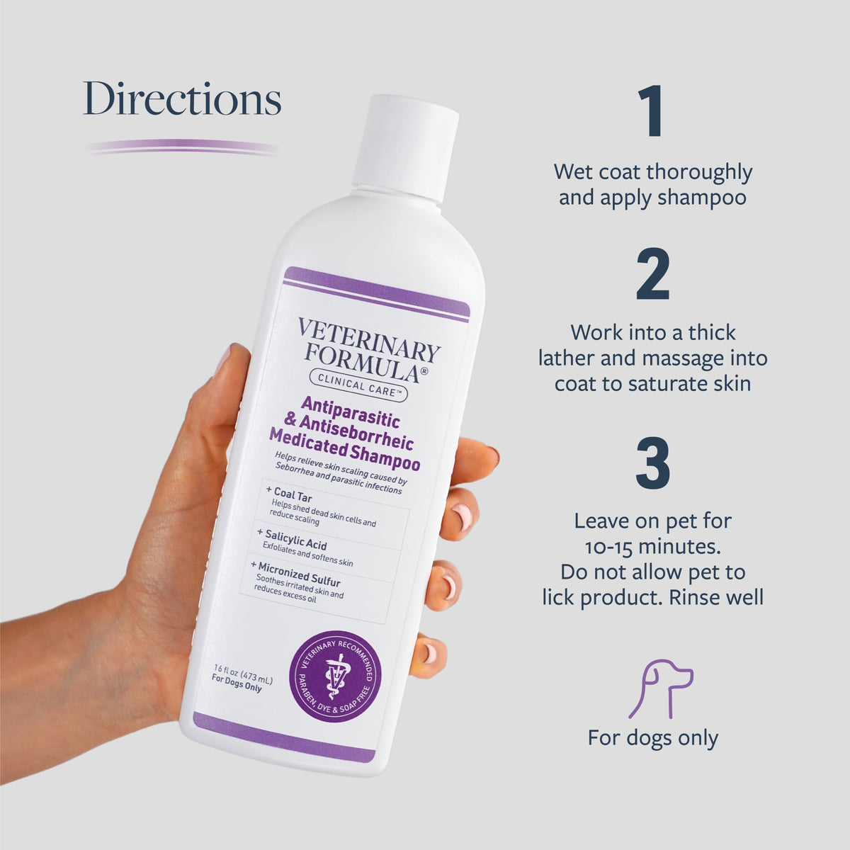 Veterinary Formula Antiparasitic & Antiseborrheic Dog Shampoo - 16 oz
