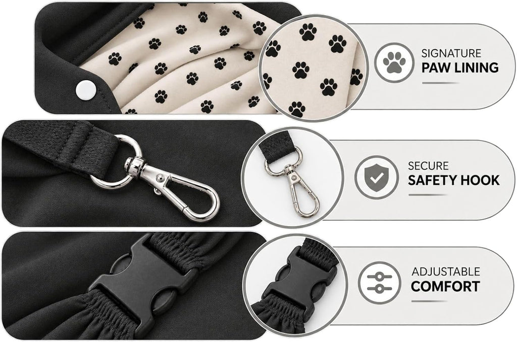 Afsana's Flair Soft Pet Sling Carrier for Small Dogs & Cats | Adjustable Crossbody Shoulder Bag with Safety Leash, Padde