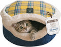 Cat Bed Cave - Enclosed Hideaway with Detachable Lid for Kitten (Yellow)