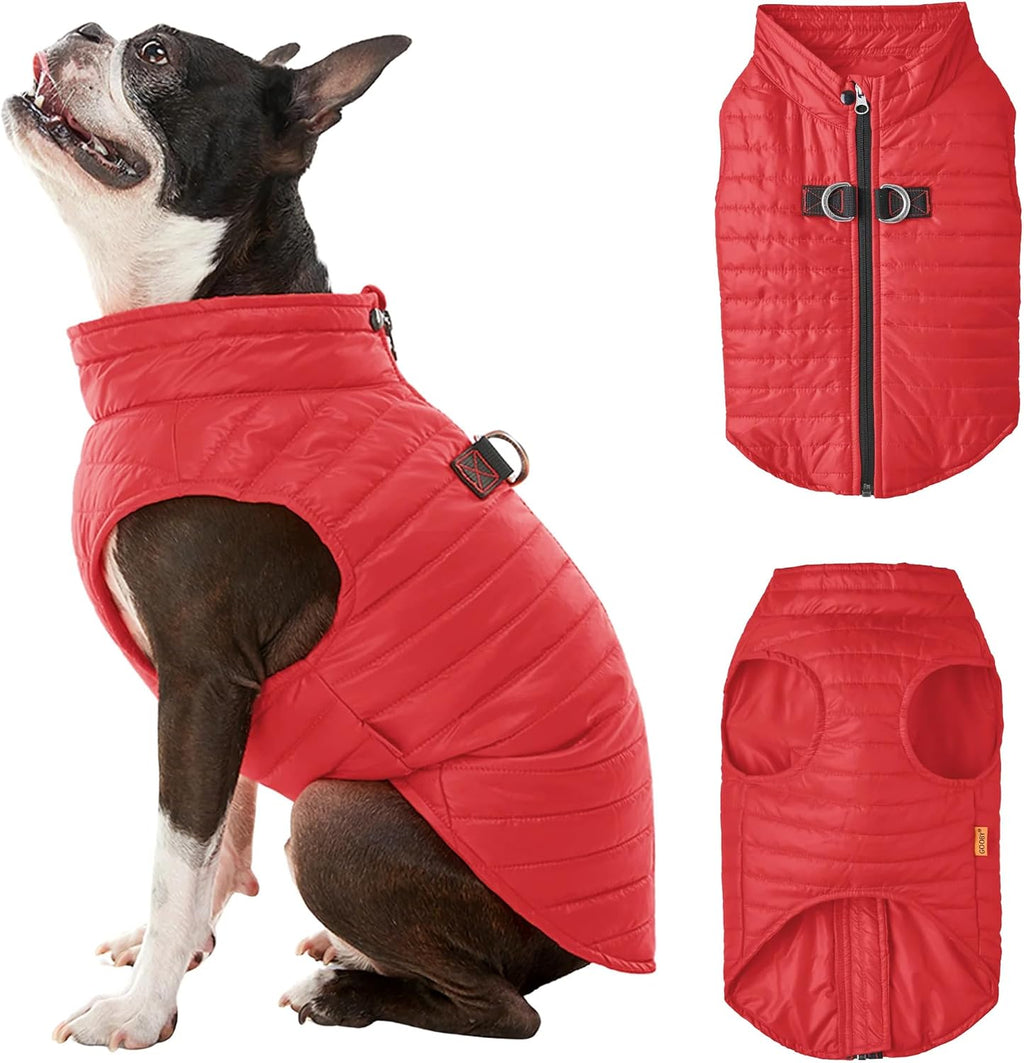 Gooby Puffer Vest Dog Jacket, Turquoise, Large