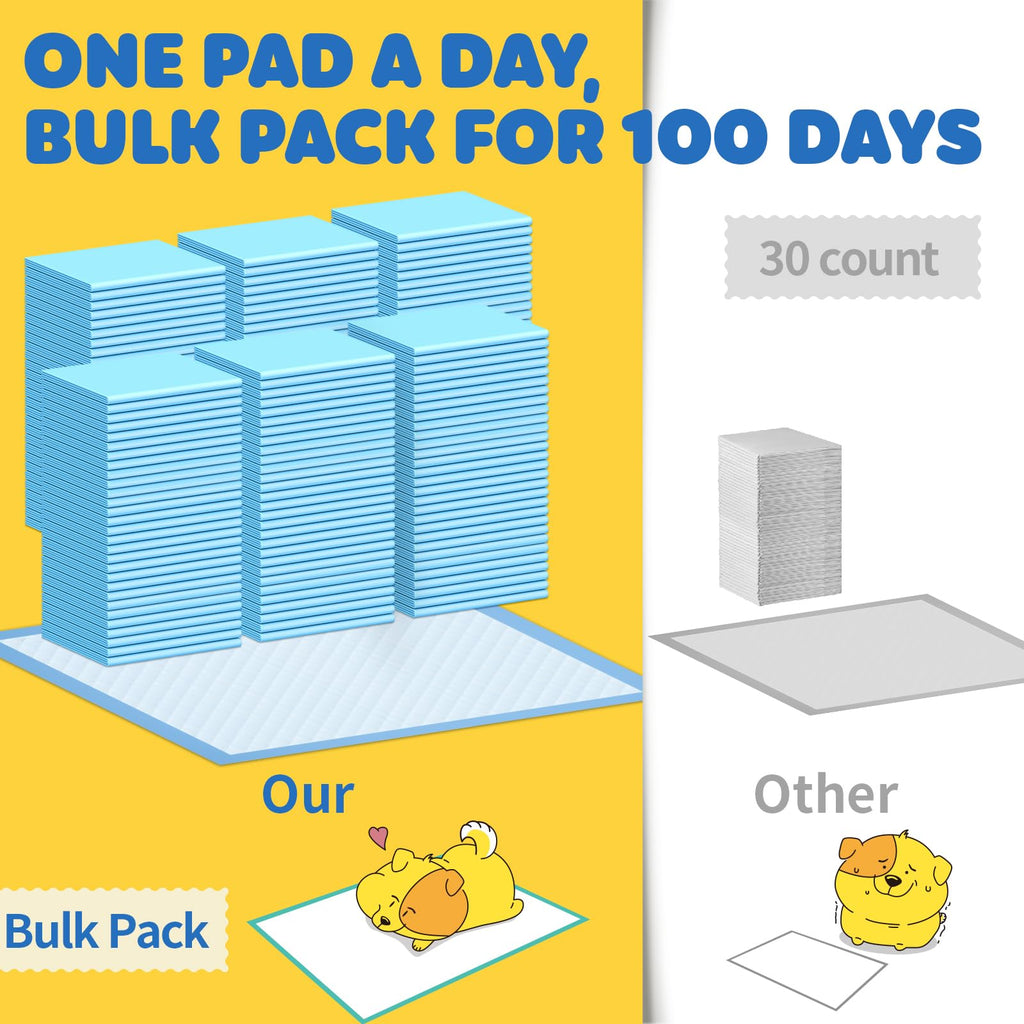 Powools Puppy Pads for Dogs, 34 x 28 in, 6-Layer, Leak-Proof, 100-Pack