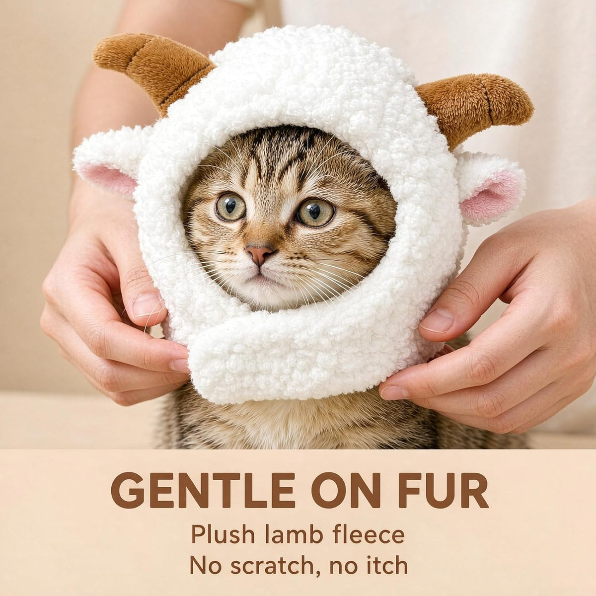 Dog Sheep Headband – Cute Cosplay Pet Hat for Christmas Halloween，White