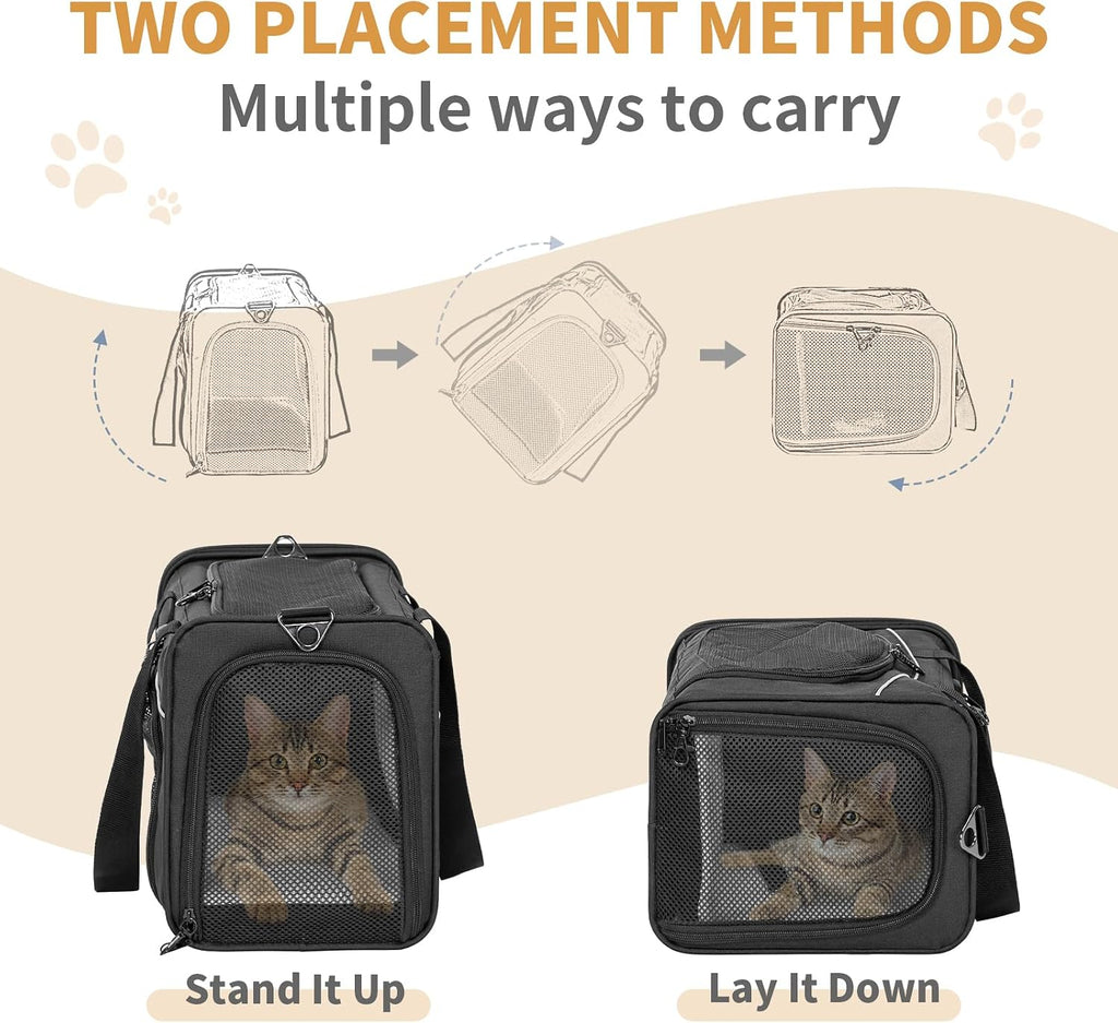 Petsfit Airline Cat Carrier for Small Cats, Two-Way Placement, Up to 9 lb