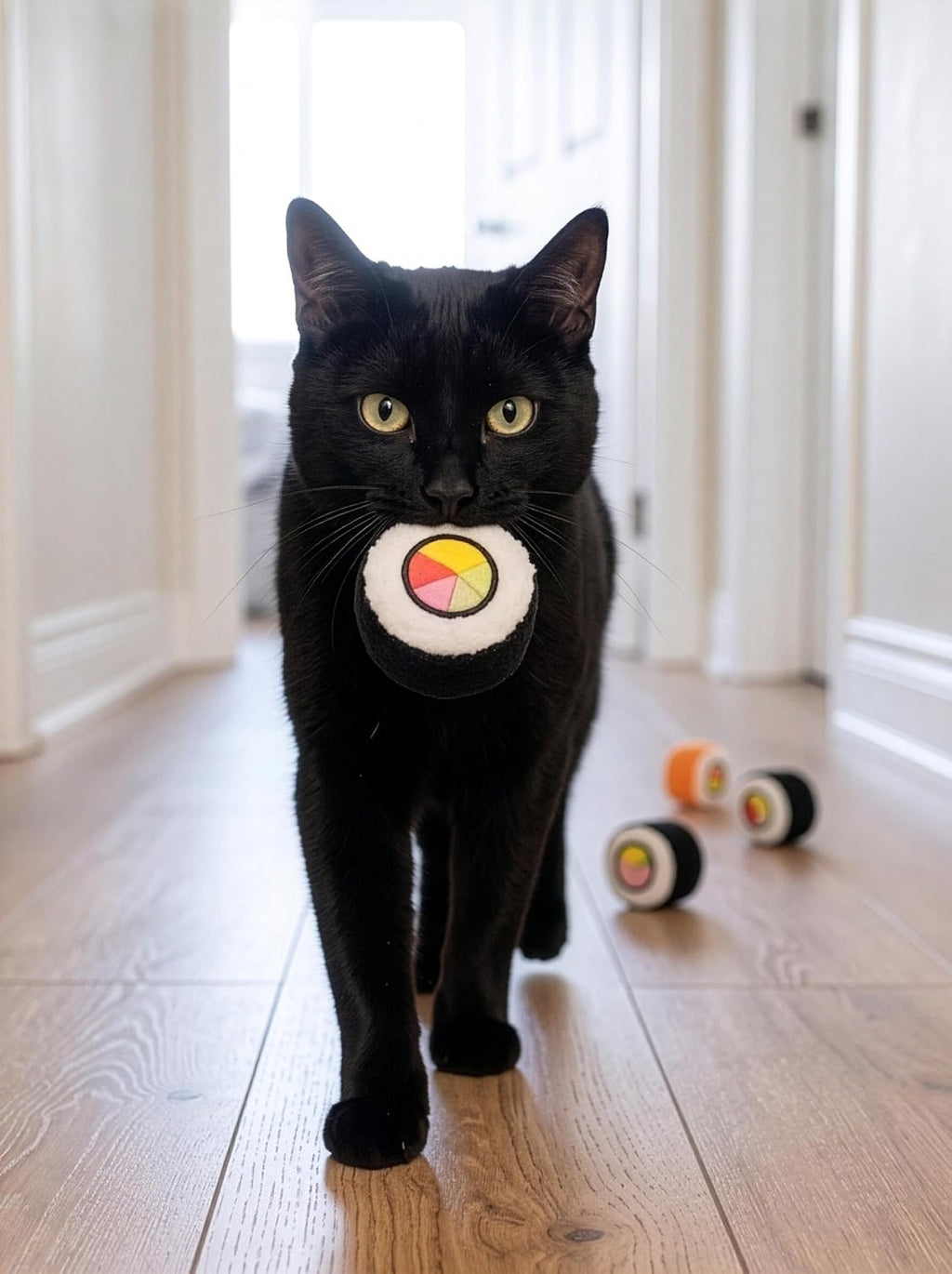 SPOT Sushi Roll Take-Out Cat Toys, Catnip and Crinkle Filled Soft Plush Toys for Indoor Cats, for Single or Multi-Cat Ho