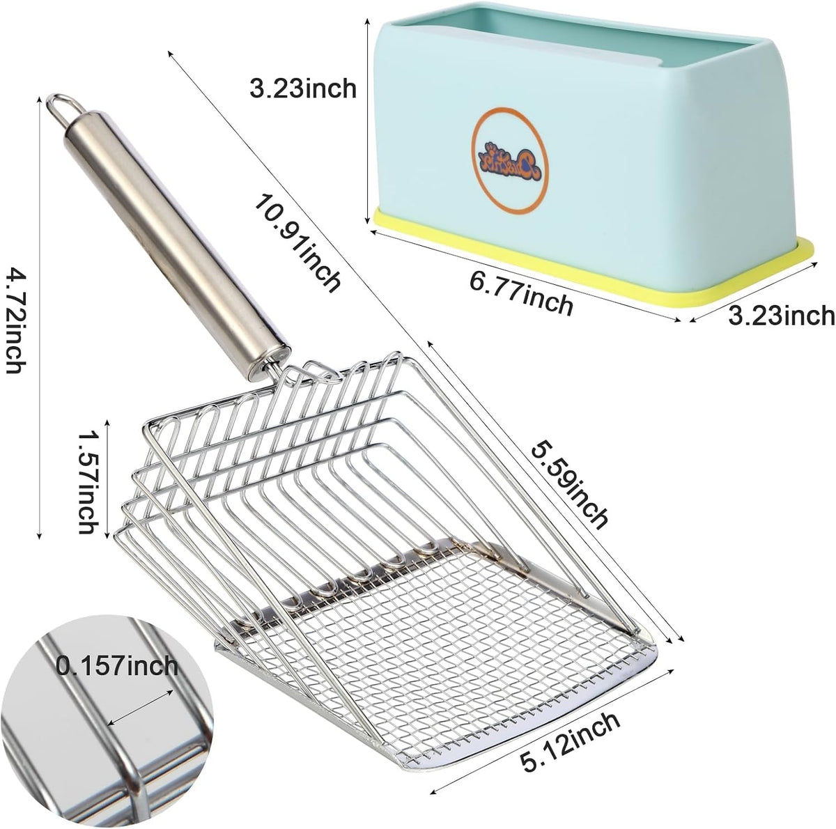 Cat Litter Scoop,Metal Scooper,Kitten Poop Sifting,Heavy Duty Speed Sifter