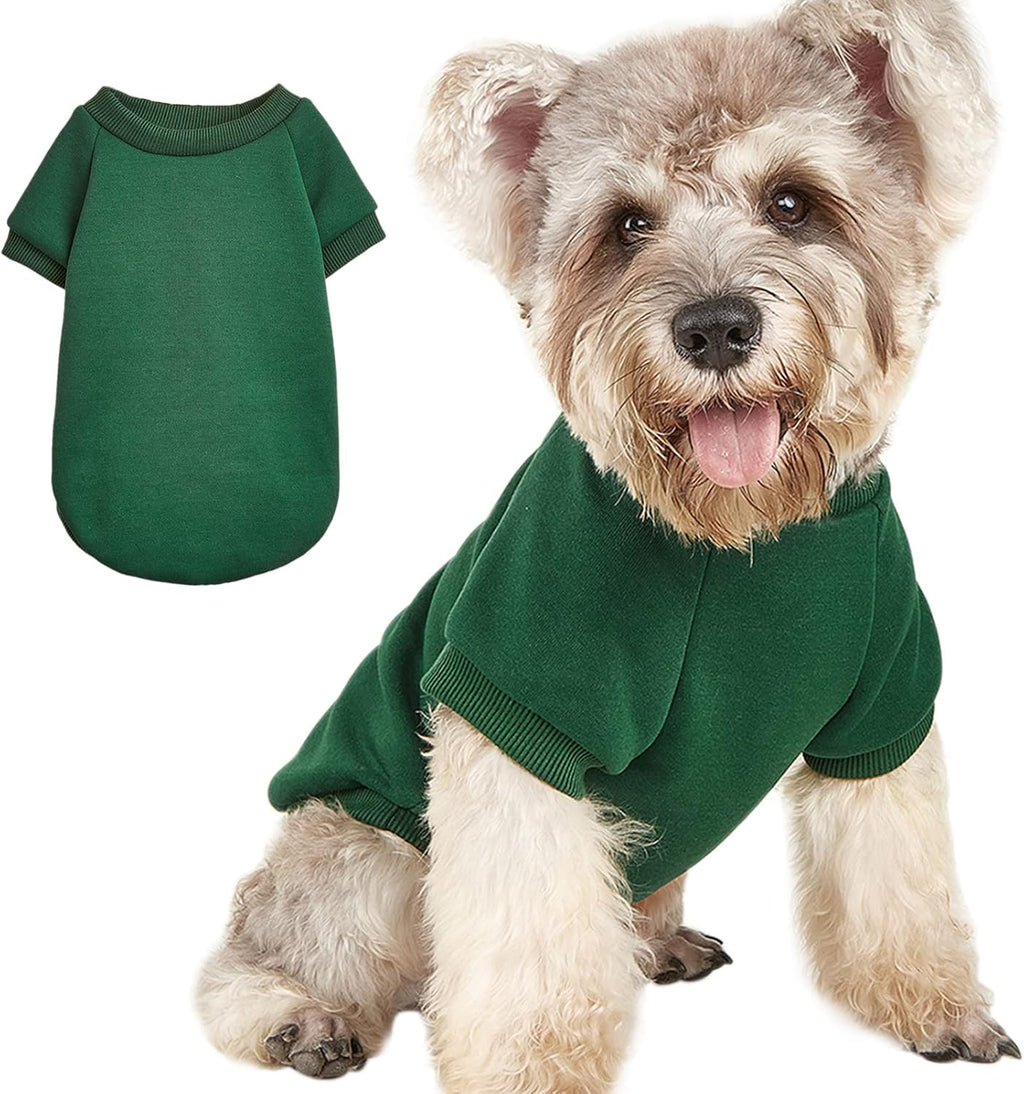 Soft Puppy Sweater for Small Dogs Winter Knit Pullover, Green M