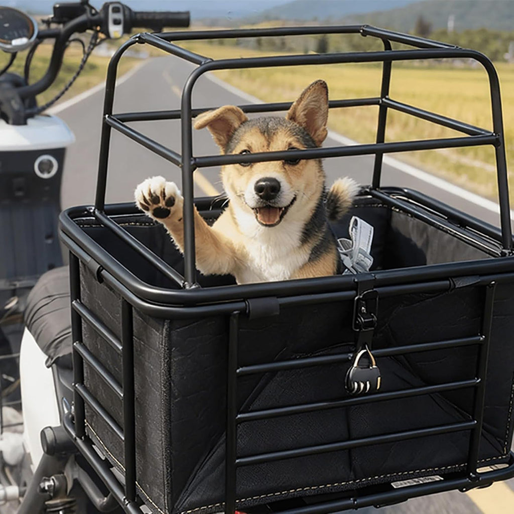 Motorcycle Dog Carrier with Mounting Bracket with Lid and Inner Liner Bag