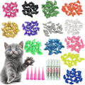 YMCCOOL 100pcs Cat Nail Caps/Tips Pet Cat Kitten Paws Covers Control Paws of 10 Nails Caps and 5Pcs Adhesive Glue 5 Appl